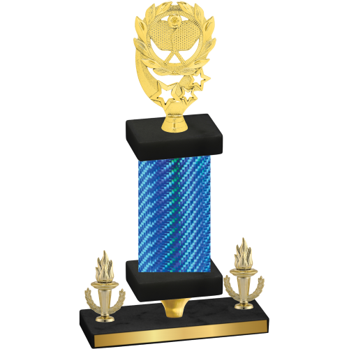 Premium Single Blue Carbon Fiber Victory Pickleball Trophy