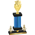 Premium Single Blue Carbon Fiber Victory Pickleball Trophy