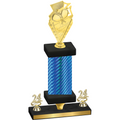 Premium Single Blue Carbon Fiber Year Pickleball Trophy