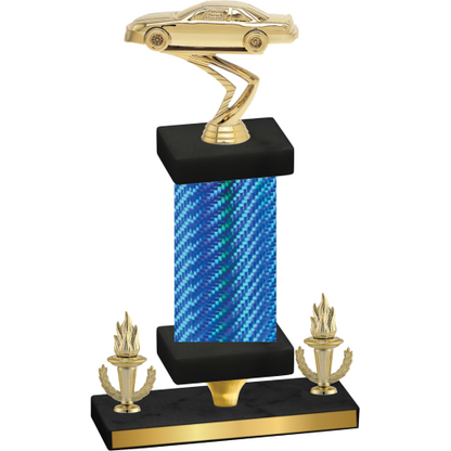Premium Single Blue Carbon Fiber Victory Cars Trophy