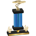 Premium Single Blue Carbon Fiber Fourth Place Cars Trophy