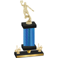 Premium Single Blue Carbon Fiber First Place Basketball Trophy