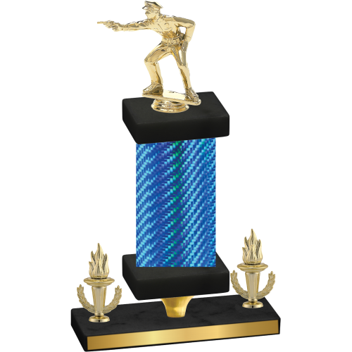 Premium Single Blue Carbon Fiber Victory Shooter Trophy