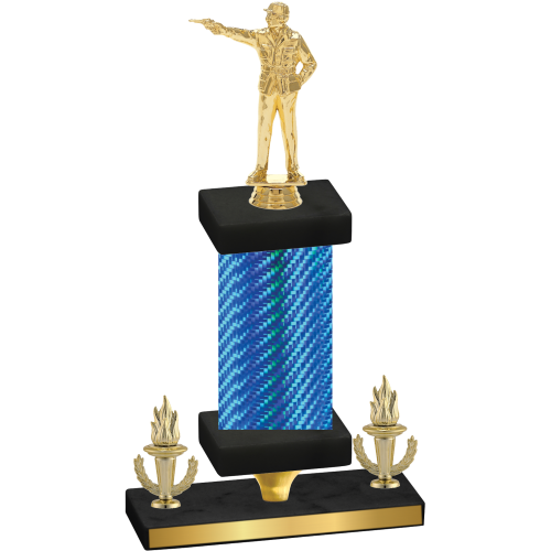 Premium Single Blue Carbon Fiber Victory Shooter Trophy