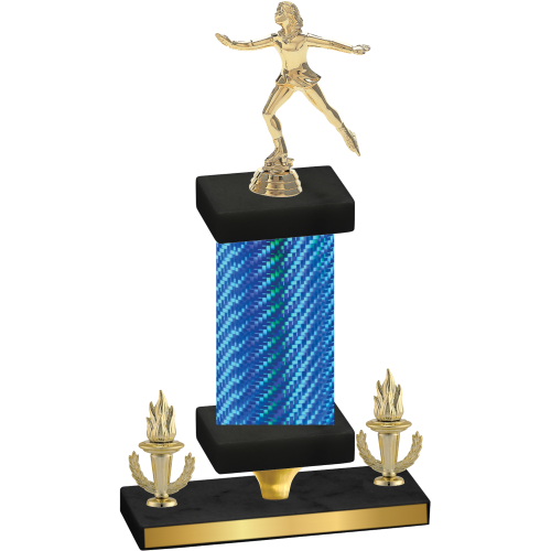 Premium Single Blue Carbon Fiber Victory Skater Trophy
