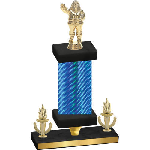 Premium Single Blue Carbon Fiber Victory Holiday Trophy