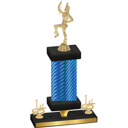 Premium Single Blue Carbon Fiber First Place Majorette Trophy