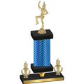 Premium Single Blue Carbon Fiber Victory Majorette Trophy