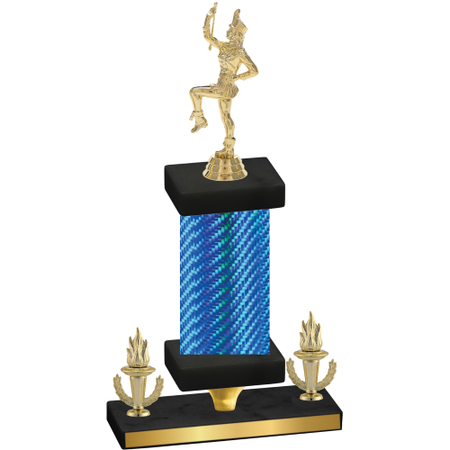 Premium Single Blue Carbon Fiber Victory Majorette Trophy