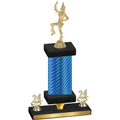 Premium Single Blue Carbon Fiber Year Majorette Trophy