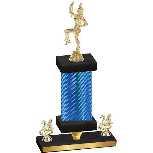 Premium Single Blue Carbon Fiber Year Majorette Trophy