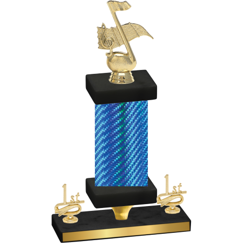 Premium Single Blue Carbon Fiber First Place Music Trophy