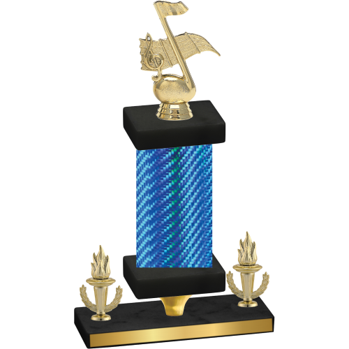 Premium Single Blue Carbon Fiber Victory Music Trophy
