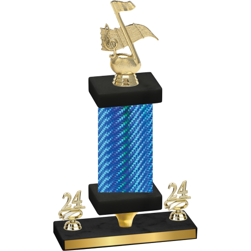 Premium Single Blue Carbon Fiber Year Music Trophy