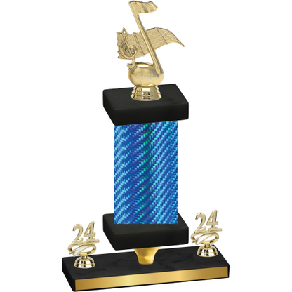 Premium Single Blue Carbon Fiber Year Music Trophy