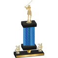 Premium Single Blue Carbon Fiber Year Golf Trophy