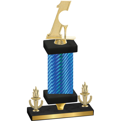 Premium Single Blue Carbon Fiber Victory Golf Trophy