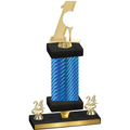 Premium Single Blue Carbon Fiber Year Golf Trophy