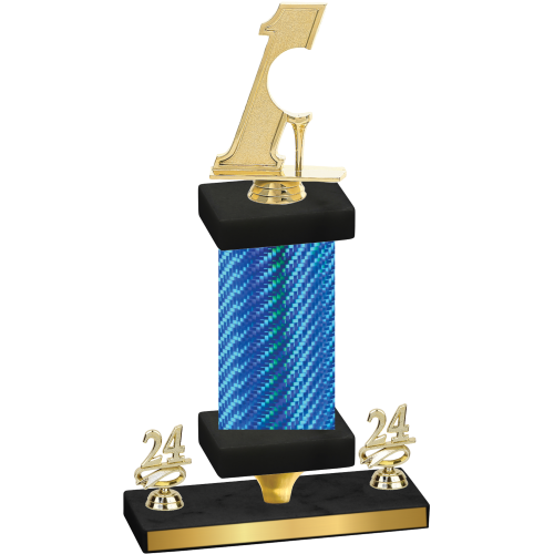 Premium Single Blue Carbon Fiber Year Golf Trophy