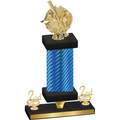 Premium Single Blue Carbon Fiber Second Place Baseball Trophy