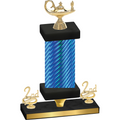 Premium Single Blue Carbon Fiber Second Place Academics Trophy
