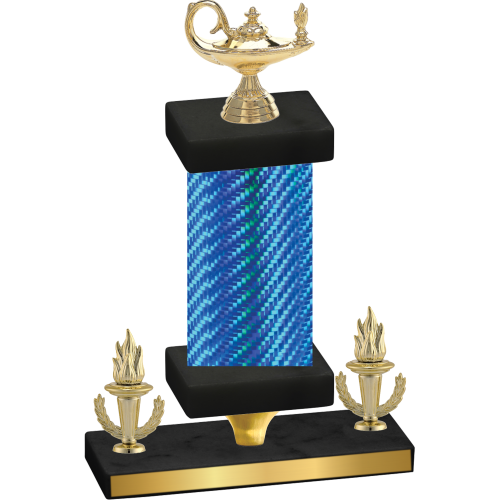 Premium Single Blue Carbon Fiber Victory Academics Trophy