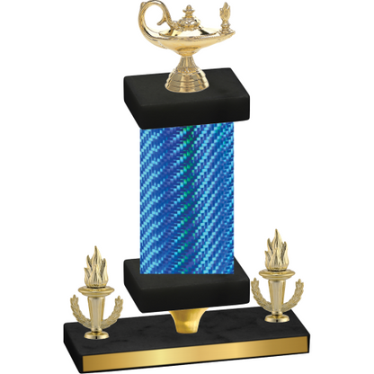 Premium Single Blue Carbon Fiber Victory Academics Trophy