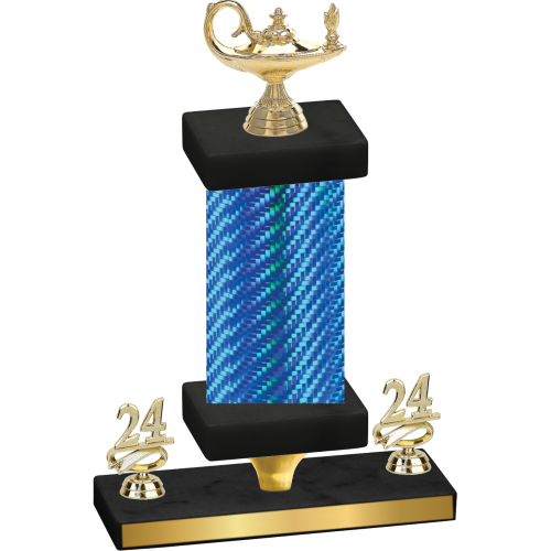 Premium Single Blue Carbon Fiber Year Academics Trophy
