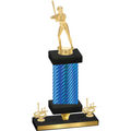 Premium Single Blue Carbon Fiber First Place Softball Trophy