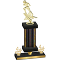 Premium Single Black Glacier Fourth Place Football Trophy