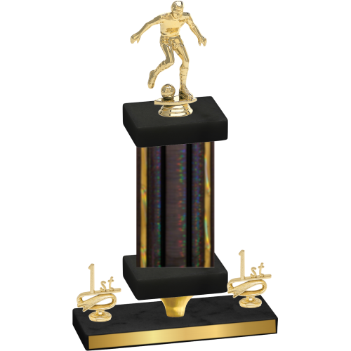 Premium Single Black Glacier First Place Soccer Trophy