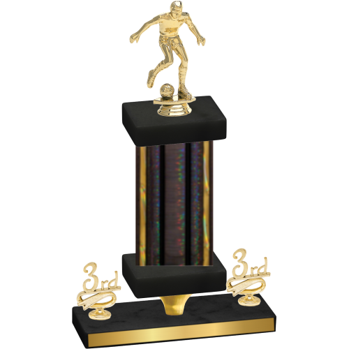 Premium Single Black Glacier Third Place Soccer Trophy