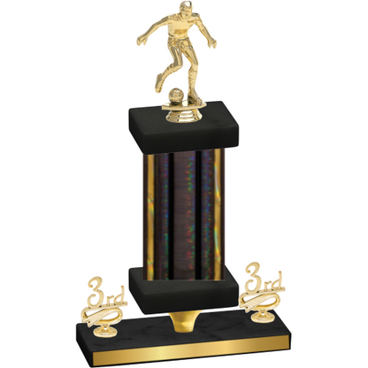Premium Single Black Glacier Third Place Soccer Trophy