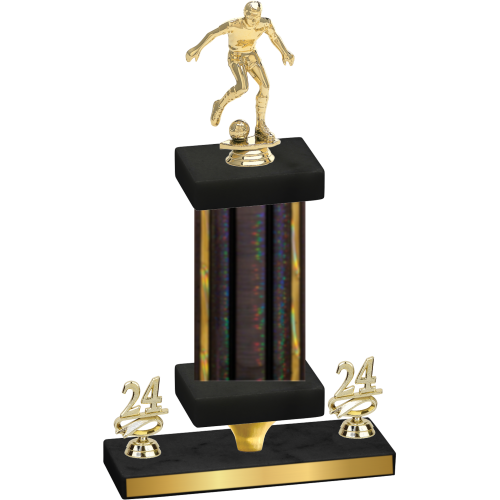 Premium Single Black Glacier Year Soccer Trophy