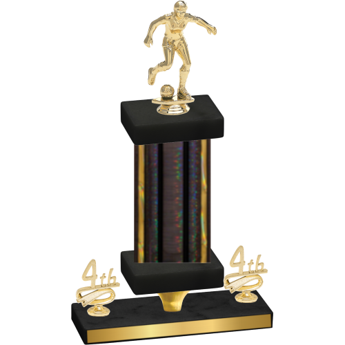 Premium Single Black Glacier Fourth Place Soccer Trophy
