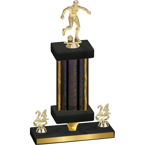 Premium Single Black Glacier Year Soccer Trophy