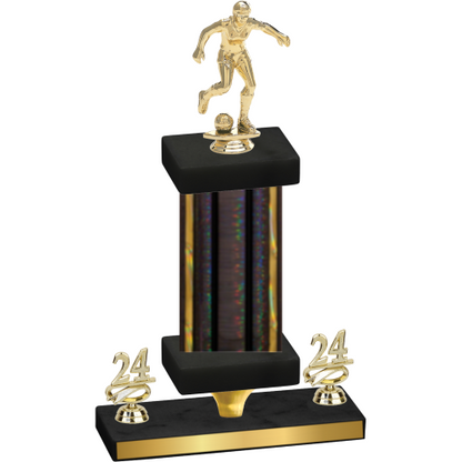 Premium Single Black Glacier Year Soccer Trophy