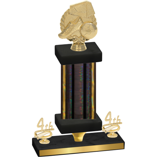 Premium Single Black Glacier Fourth Place Soccer Trophy