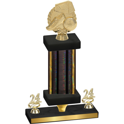 Premium Single Black Glacier Year Soccer Trophy