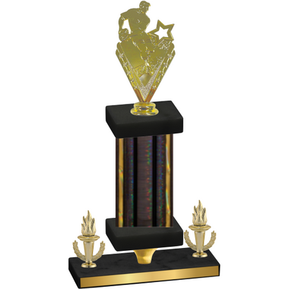 Premium Single Black Glacier Victory Rugby Trophy