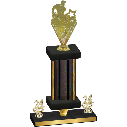 Premium Single Black Glacier Year Rugby Trophy