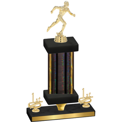 Premium Single Black Glacier First Place Running Trophy