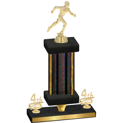 Premium Single Black Glacier Fourth Place Running Trophy