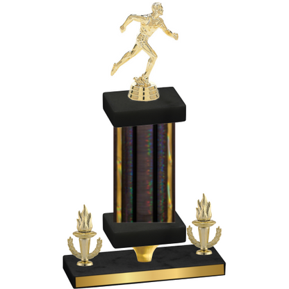 Premium Single Black Glacier Victory Running Trophy