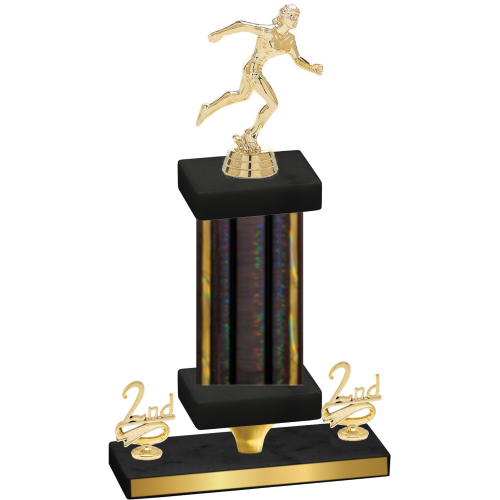 Premium Single Black Glacier Second Place Running Trophy