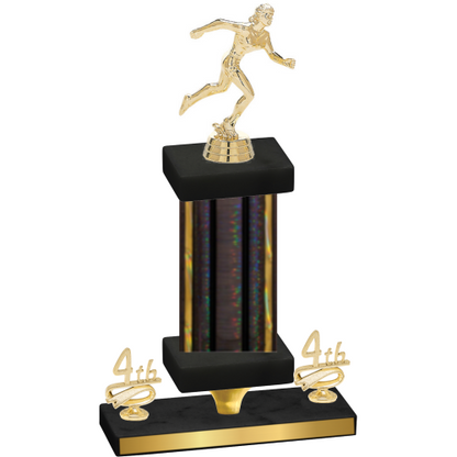 Premium Single Black Glacier Fourth Place Running Trophy
