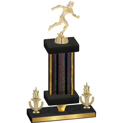 Premium Single Black Glacier Victory Running Trophy