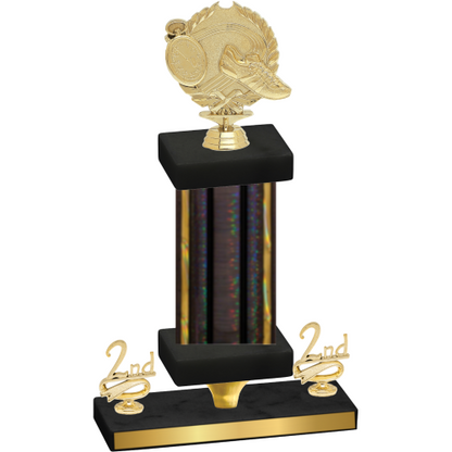 Premium Single Black Glacier Second Place Running Trophy