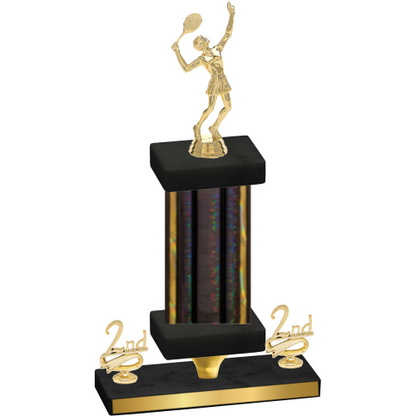 Premium Single Black Glacier Second Place Tennis Trophy