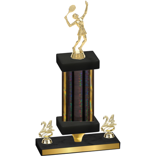 Premium Single Black Glacier Year Tennis Trophy